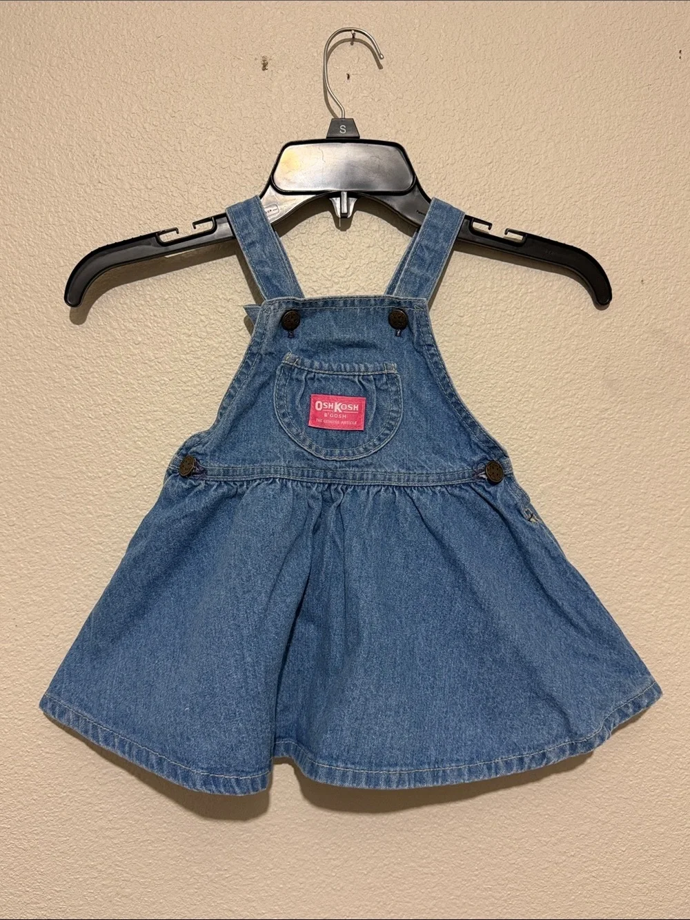 OshKosh B'gosh Vintage Blue Denim Skirtall Full Circle Overall Dress Girl’s
